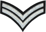 2 Stripe Chevrons Badge Silver Bullion on Black