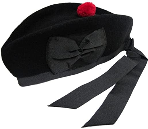 Pipe Band Glengarry Cap made of Black Wool any sizes.