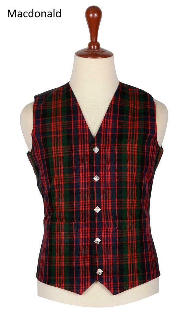 Macdonald Tartan 5 Buttons Traditional Kilt Vest For Men