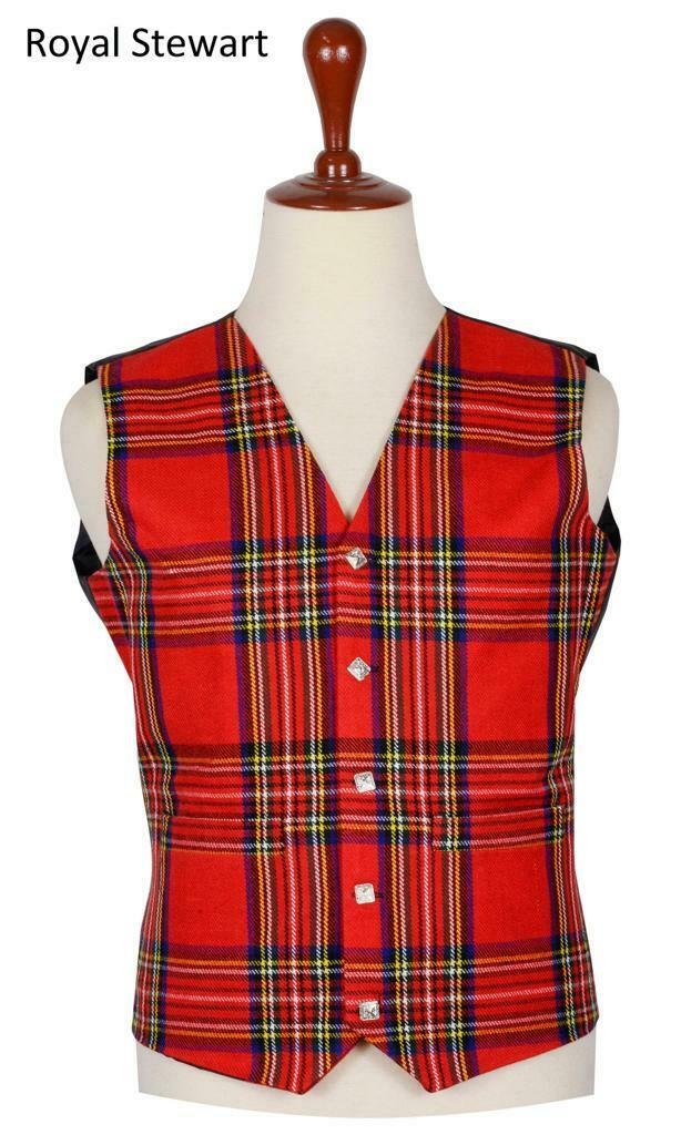 Scottish Royal Stewart Tartan 5 Buttons Vest For Men