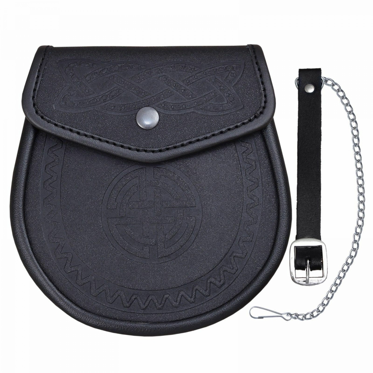 SPORRAN Smooth finish leather with Embossed Celtic design
