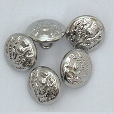Scottish thistle rounded shape button chrome silver finish 19mm