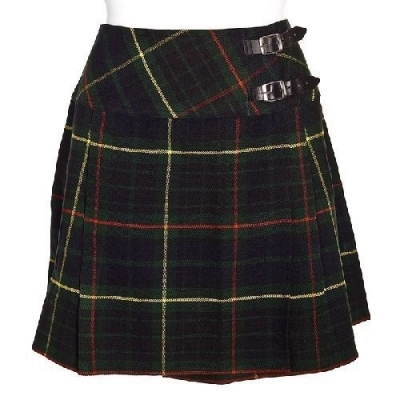 Hunting Stewart Tartan Ladies Mini Billie Pleated Kilt Skirt
