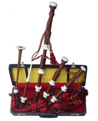 ROSE WOOD Wallace Tartan Bag cover with cord, with IMM/IVORY Plastic Sole, Scrolls and Knobs with SY