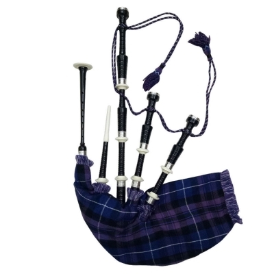 Rosewood Bagpipe Gloss Finish Ivory color mounts Nickel Silver Plain Ferrules Ivory Color Ferrules N