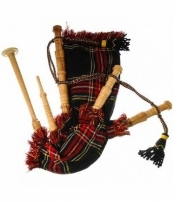 Child-Size Bagpipes Black Stewart Tartan Bag cover and Cord Great for Marching Genuine 