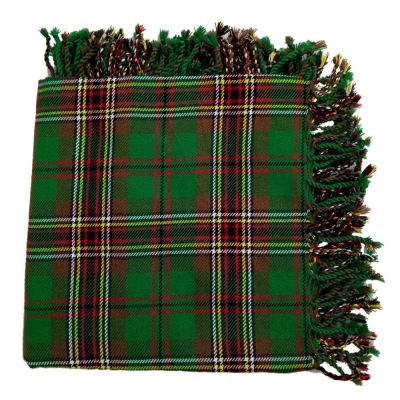 TARA MURPHY tartan fly plaid fringed apron from all round sizes 48x48 inches 