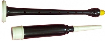 Practice chanter made of black rosewood white plastic fitting