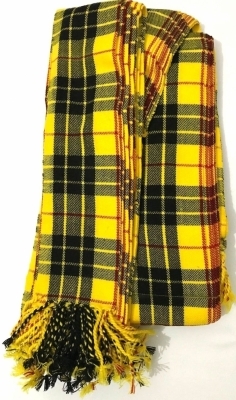 McLeod of Lewis tartan piper plaid acrylic wool 13oz pleated 3.5 yards fringed apron from two sides
