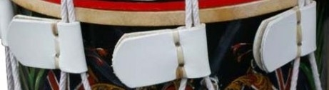 Side and Tenor Drum White Leather Braces.