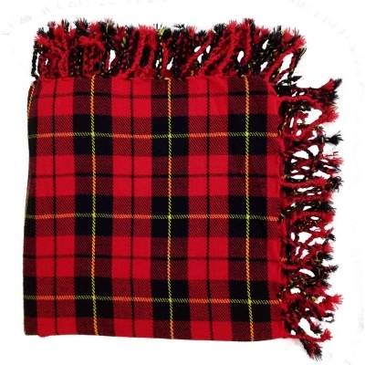 WALLACE tartan fly plaid fringed apron from all round sizes 48x48 inches 