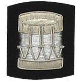Drum Badge Silver Bullion on Black