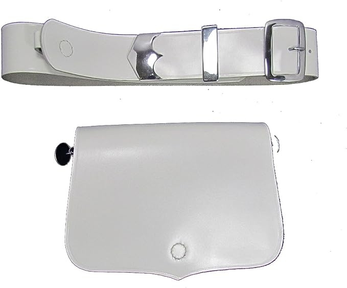 White Music Card Pouch with Belt