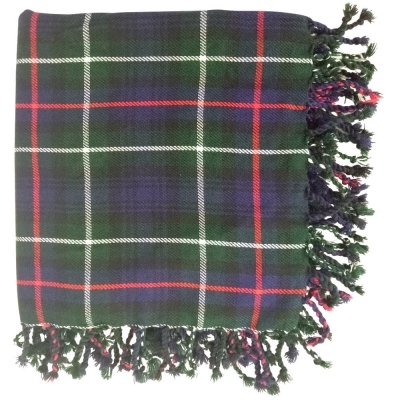 Mackenzie tartan fly plaid fringed apron from all round size 48x48 inches
