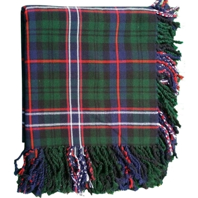 SCOTTISH NATIONAL  tartan fly plaid fringed apron from all round sizes 48x48 inches 