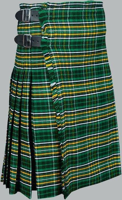 An Ireland National Tartan handmade kilt 8 yards 12 oz material