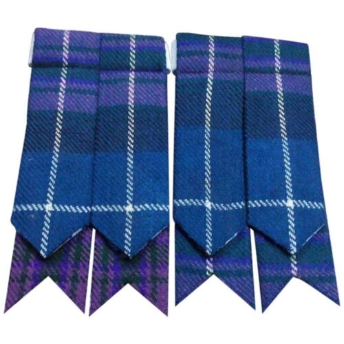 Honored of Scotland Tartan Kilt Hose Sock Flashes/Garters