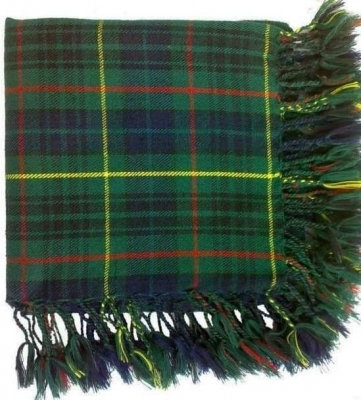 HUNTING STEWART tartan fly plaid fringed apron from all round sizes 48x48 inches 