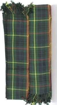 Hunting Stewart tartan piper plaid acrylic wool 13oz pleated 3.5 yards fringed apron from two sides