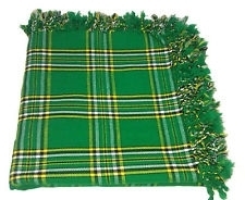 An Irish National Tartan fly plaid, with all-around fringing