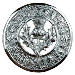 Classic Plaid Brooch with Thistle Motif