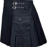 Versatile & Chic: Women's Black Denim Utility Kilt