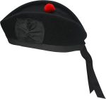 Plain Black Scottish Glengarry Cap | Traditional Highland Hat