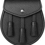 Traditional Men's Highland Day Sporran in Black Leather