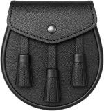 Traditional Men's Highland Day Sporran in Black Leather
