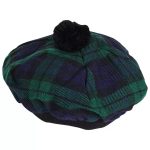 Quality Wool Tam O’ Shanter in Black Watch Tartan Design