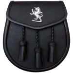 Elegant Sporran with Rampant Lion Motif and Three Tassels