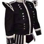 Professional Pipe Band Doublet with silver braid Thistle Buttons