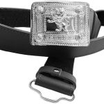 Elegant Men's Kilt Belt - Black Leather with Rampant Lion Buckle