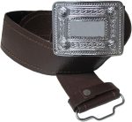 Premium Brown Leather Men's Kilt Belt with Celtic Knot Buckle