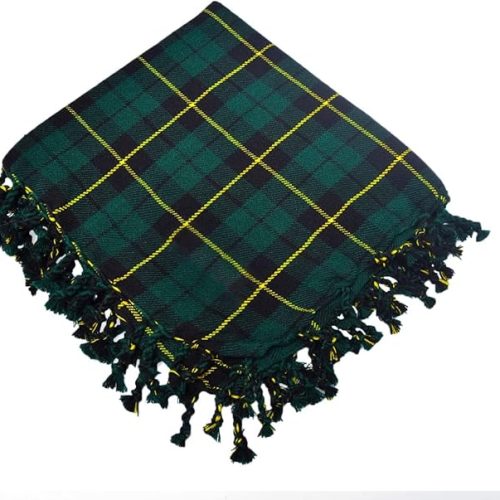 Wallace Hunting Plaid fringed apron on all sides