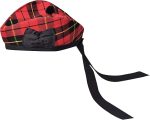 Elegant Wallace Tartan Glengarry with Black Ribbon Tails