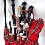 Rosewood Bagpipe: Black Finish, Ivory & Nickel Silver