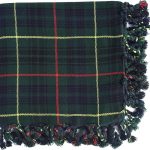 Elegant Stewart Hunting Tartan Fly Plaid with Fringed Apron