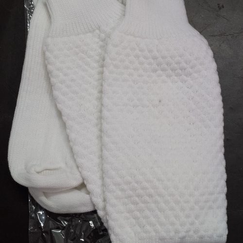 Men Kilt Hose Socks White Popcorn Bubble Knit