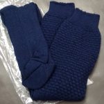 Stylish Navy Popcorn Bubble Knitted Kilt Hose for Men