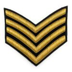 Chevrons Major Stripes Gold Bullion On Black 4 Bars