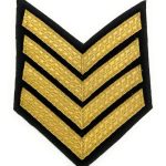 Chevrons 4 Stripes in Gold Braid on Black