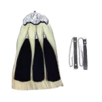 Original Horsehair Sporran – White Body with Three Black Tassels