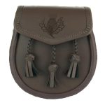 Brown Sporrans Three tassels thistle embossed on front