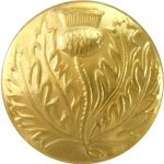 Round Shaped Scottish Thistle uniform buttons Gold