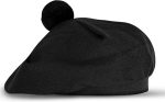 Black Tammy Hat | Traditional Scottish Wool Tam O' Shanter Cap