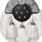 White Rabbit Fur Scottish Highland Sporran with Chrome Cantle