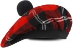 Red Ramsay Tartan Tammy Hat (Tam O' Shanter)